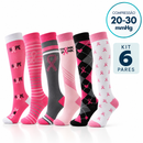Meias de Compressão 20–30 mmHg | Kit 6 Pares Pink (Pague 3 Leve 6)