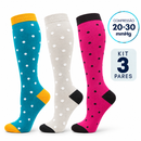 Meias de Compressão 20–30 mmHg | Kit 3 Pares Tóquio (Pague 2, Leve 3)