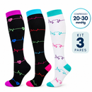 Meias de Compressão 20–30 mmHg | Kit 3 Pares Marselha  (Pague 2, Leve 3)