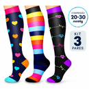 Meias de Compressão 20–30 mmHg | Kit 3 Pares Melbourne (Pague 2, Leve 3)