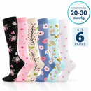 Meias de Compressão 20–30 mmHg | Kit 6 Pares Jardim (Pague 3 Leve 6)