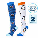 Meias de Compressão 20–30 mmHg | Kit 2 Pares Oceano