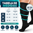 Meias de Compressão Plus Size 20–30 mmHg | Kit 3 Pares Preta (Pague 2, Leve 3)